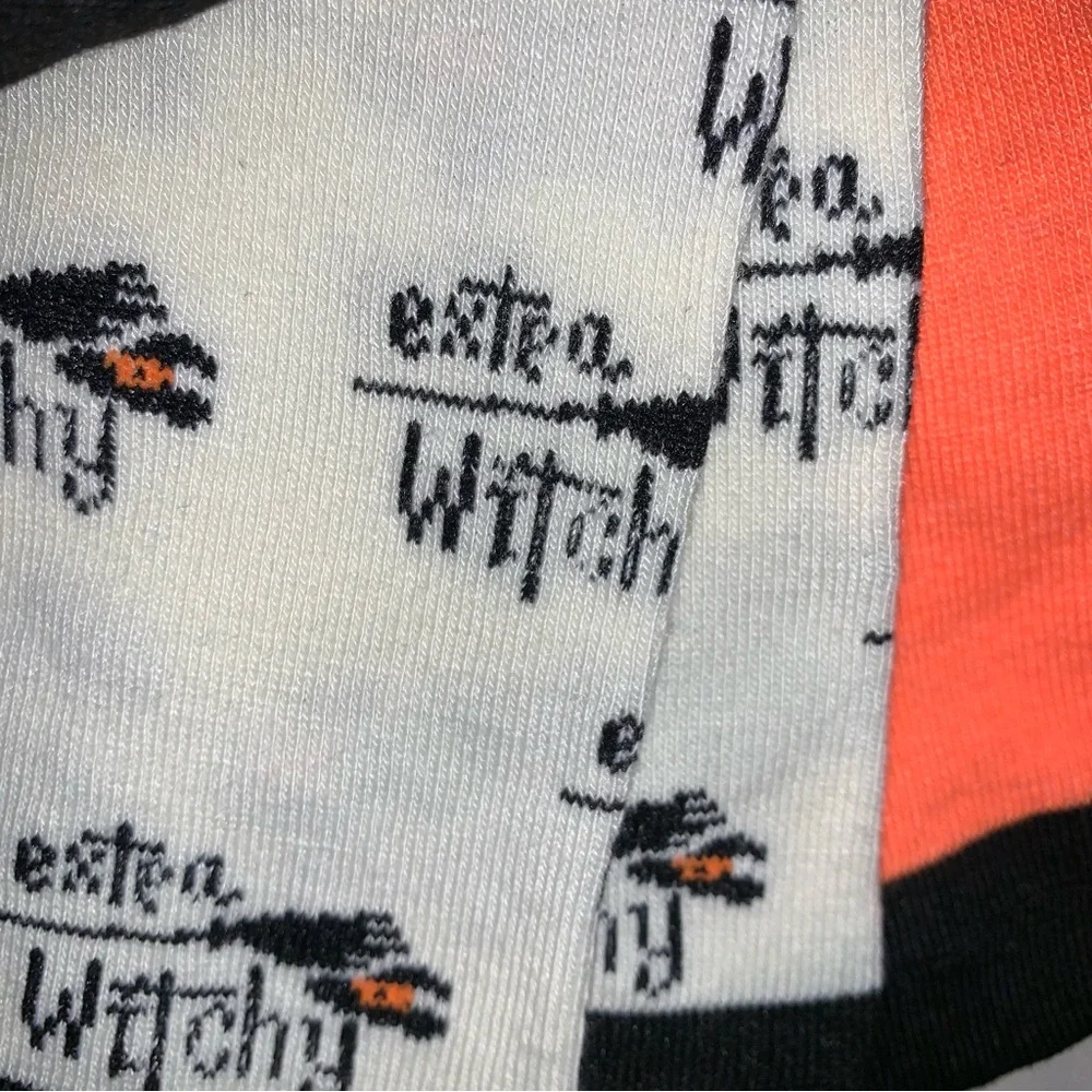Halloween Fall Girl’s 6-12 Ankle Socks Orange Black Witch Jack O Lantern Pumpkin